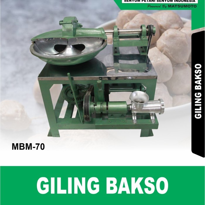 Mesin Giling Bakso Mahkota MBM-70 + Mesin Diesel 24pk