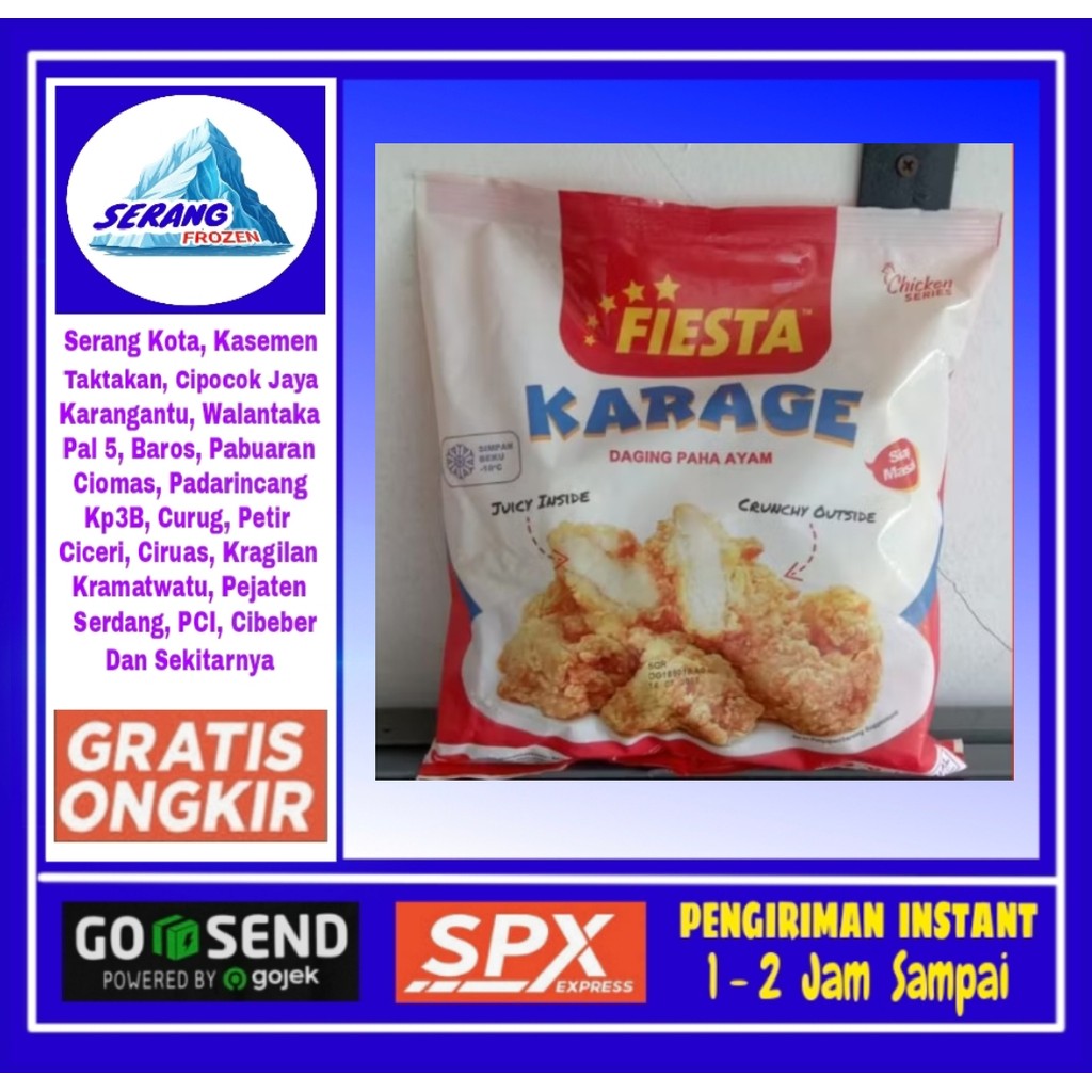

Paha Ayam,Fiesta Karage 400gr, Nugget,Naget Serang Frozen