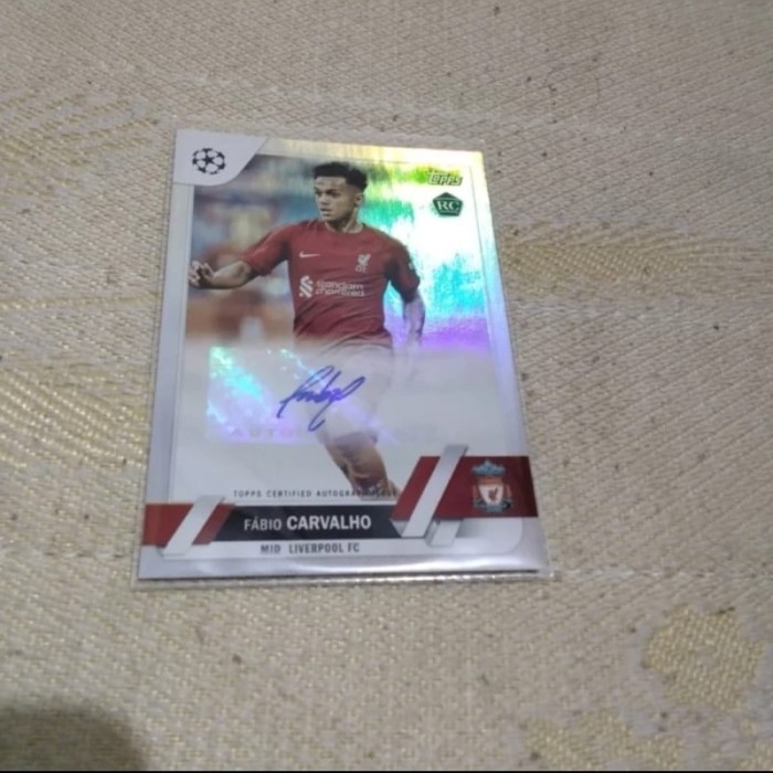 JK562 Kartu Bola Topps Refractor Auto Autograph Fabio Carvalho Liverpool RC RARE