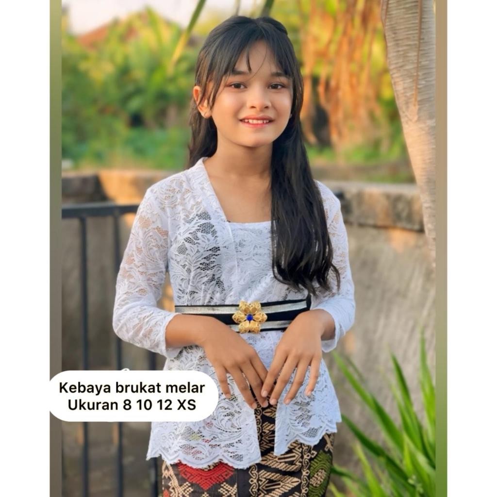 Kebaya Brokat Sofia Anak Set Sepaket Kebaya Anak Sepaket Atasan Bali Anak Bahan Sofia Melar Usia 3-1