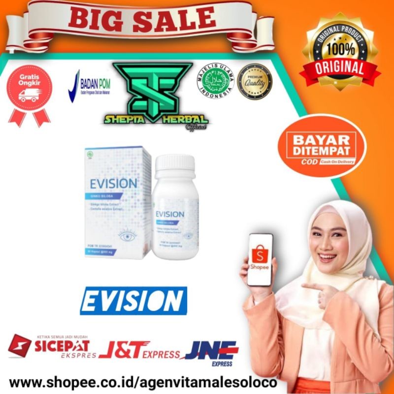 EVISION VITAMIN MATA ASLI ORIGINAL OFFICIAL STORE DISTRIBUTOR RESMI KAPSUL MATA MINUS KATARAK RABUN
