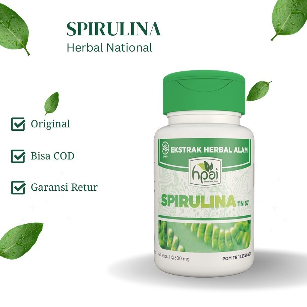 

NEW ORIGINAL SPIRULINA Bpom Hni - Herbal untuk Nutrisi, Pemulihan Pasca Sakit, Anemia, Maupun Kecantikan