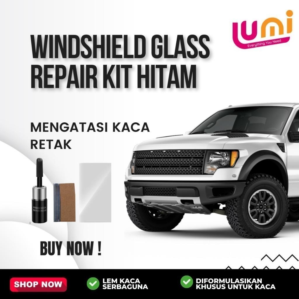 [HITAM] Windshield Repair Kit Glass Lem Kaca Mobil Retak Lem Layar LCD Hp Retak Lem Kaca Aquarium Se