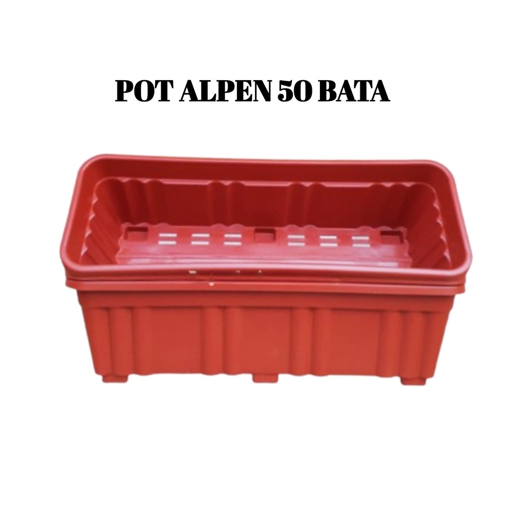 Pot Alpen 50 Coklat Pot Bunga Segi Panjang Alpen Warna Cokelat Plastik