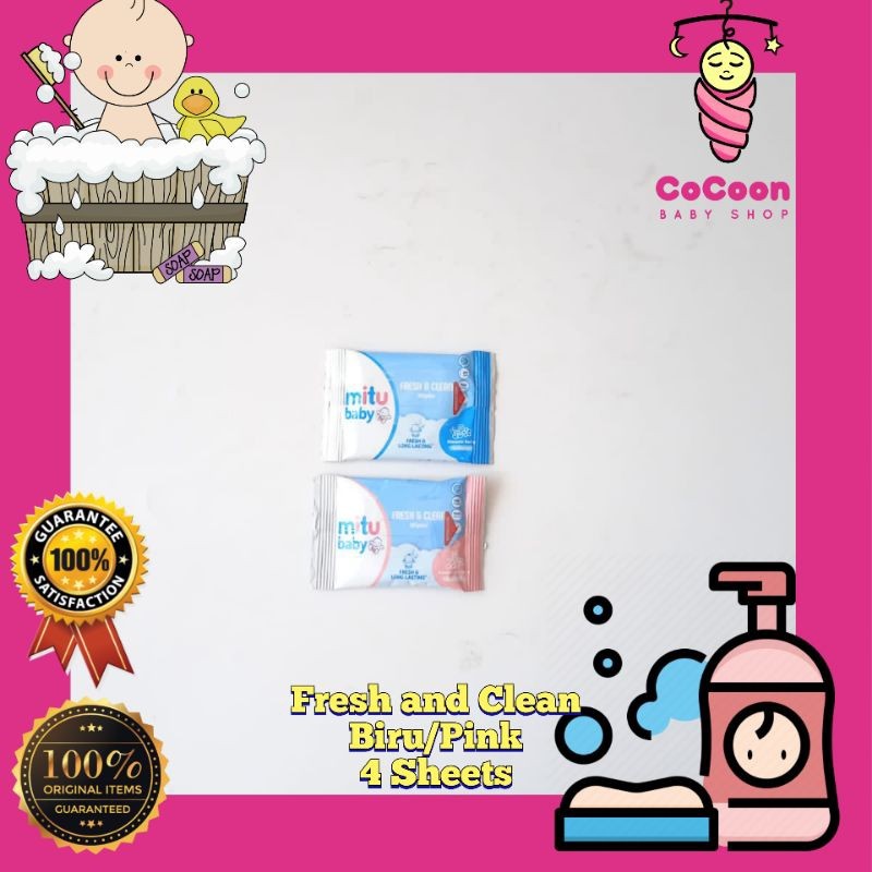 Tisu Basah Bayi Mitu Baby Wipes Fresh and Clean 4 Sheets Cherry Berry