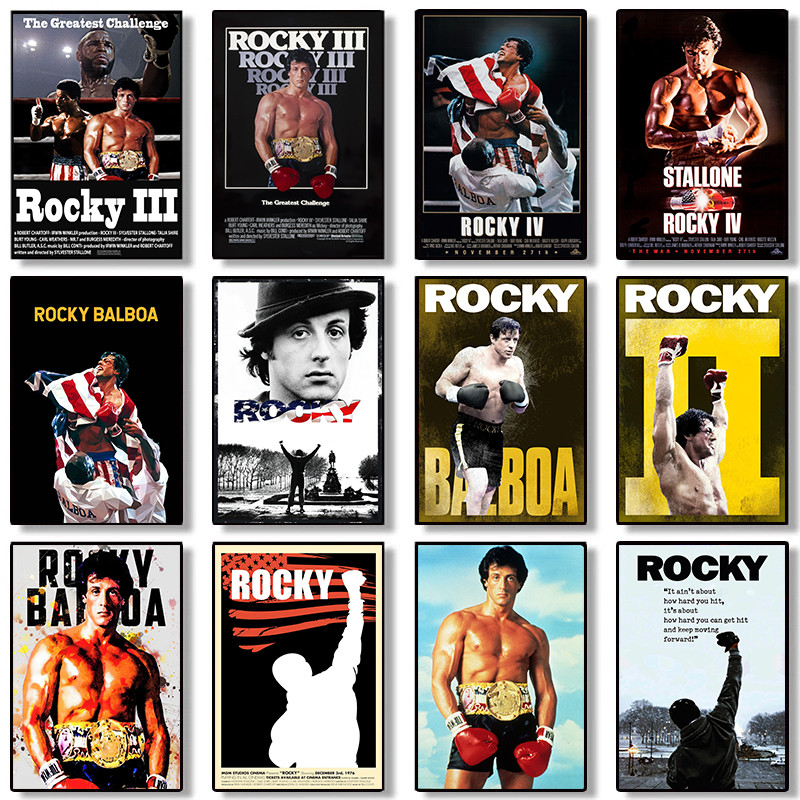

Classic Movie Balboa Boxing Bodybuilding Poster Canvas Painting Motivational Wall Art For Living Room Home Decor Cuadros
