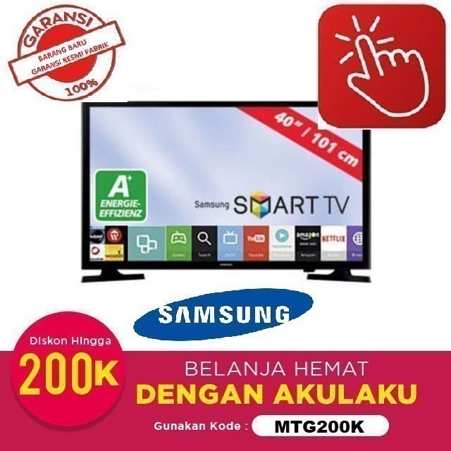 SAMSUNG FHD LED TV 40 inch - 40J5250 , SMART TV, DIGITAL,resmi SAMSUNG