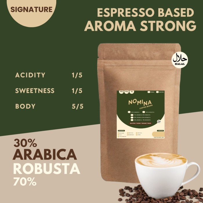 

BUBUK BIJI KOPI SUSU ESPRESSO BLEND 30 ARABICA : 70 ROBUSTA - 500 GR, Biji Utuh