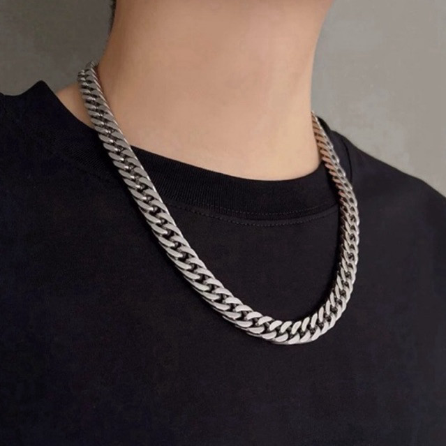 [COD]KALUNG RANTAI STAINLESS STEEL PRIA MODEL CUBAN CAIN BESAR ANTI KARAT KEREN