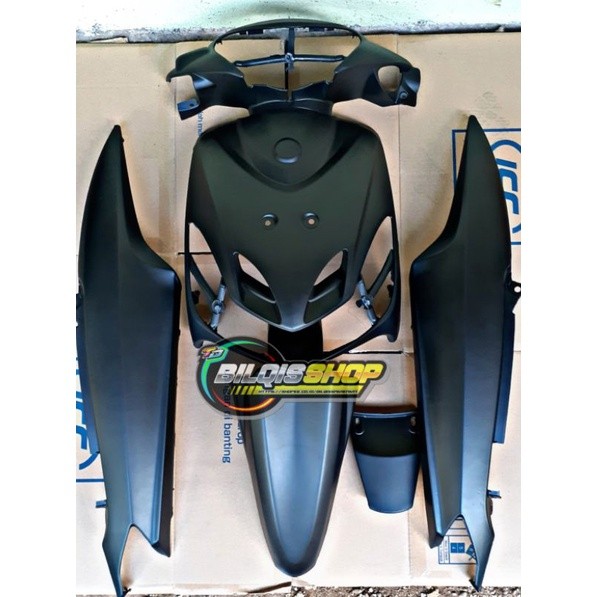Cover body full halus Yamaha Mio Smile hitam doff