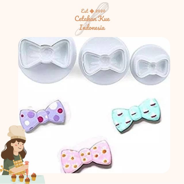 (CKI) Plunger Pita Cetakan Fondant Kue Kering || Alat Dekorasi Kue Pita || Cetakan Kue Kering Pita |