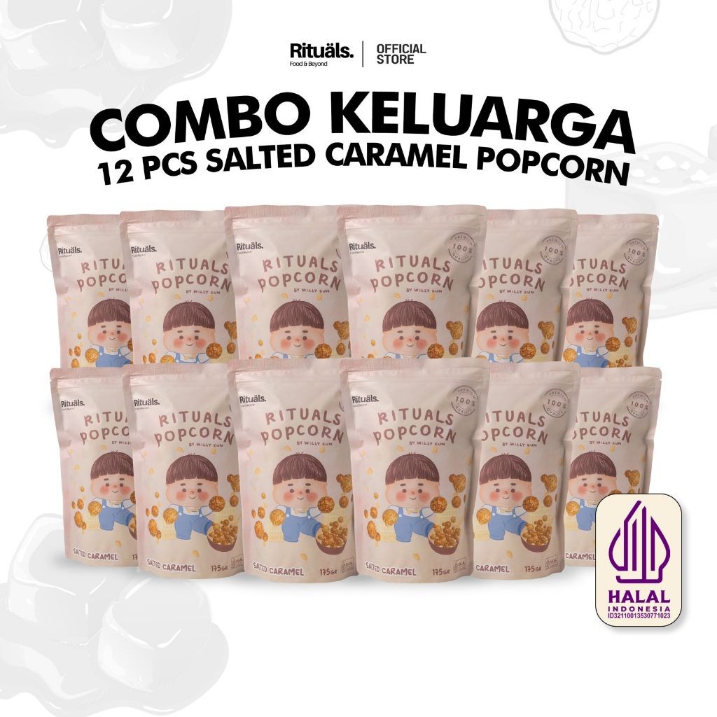 

Rituals Food [Combo Keluarga] Salted Caramel Popcorn 175gr Ukuran Large - Snack Jagung Cemilan Crispy
