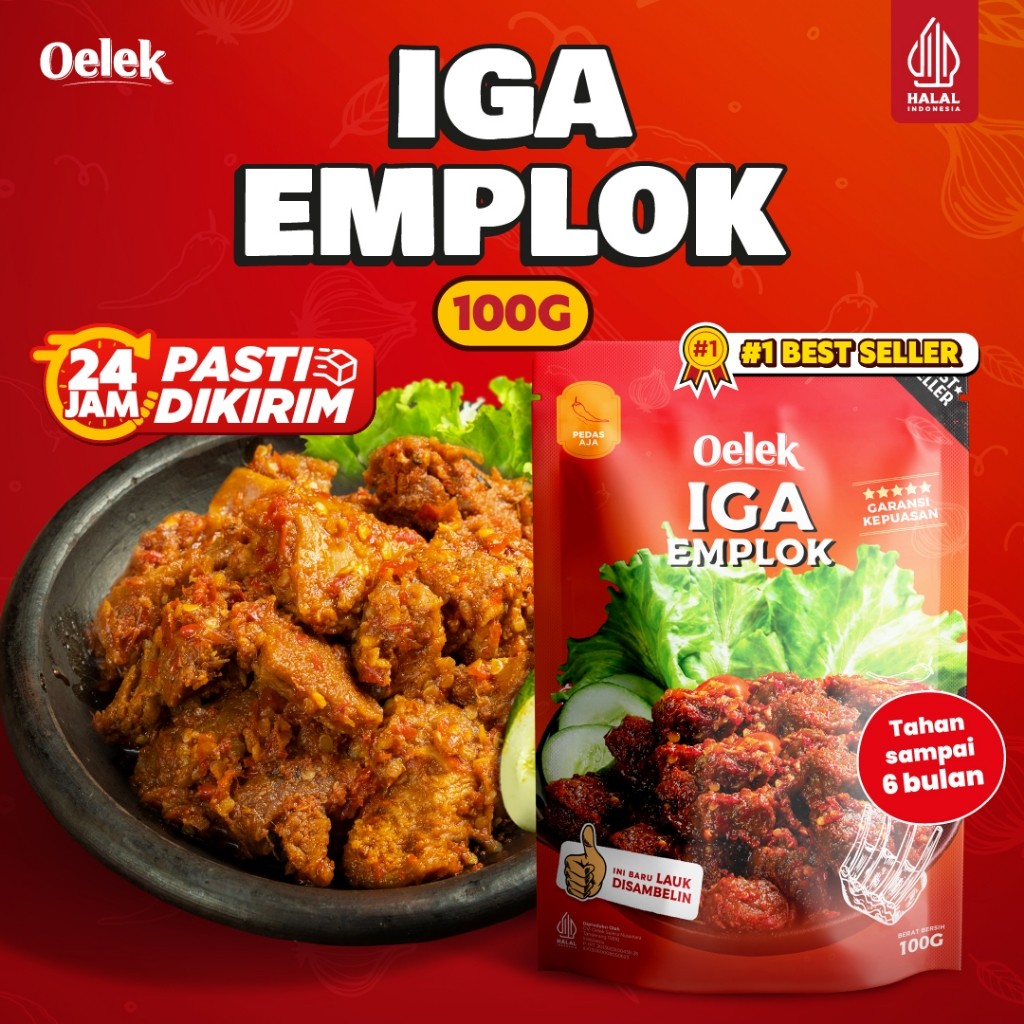 

New Oelek Iga Emplok Mercon 100 gr/ Iga Mercon / Iga Sambal / Oseng Iga / Iga Pedas / Lauk Siap SajiPremium