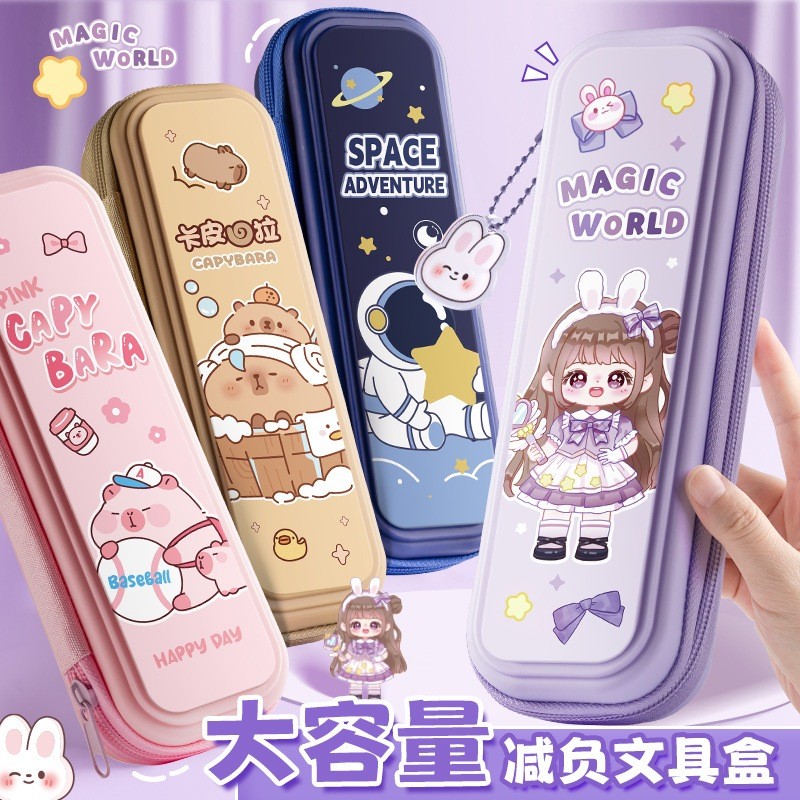 

Kotak Pensil Kanvas 3D Pencil Case Korea Kapasitas Besar Bahan Pvc Anti Air Motif Capybara Lucu