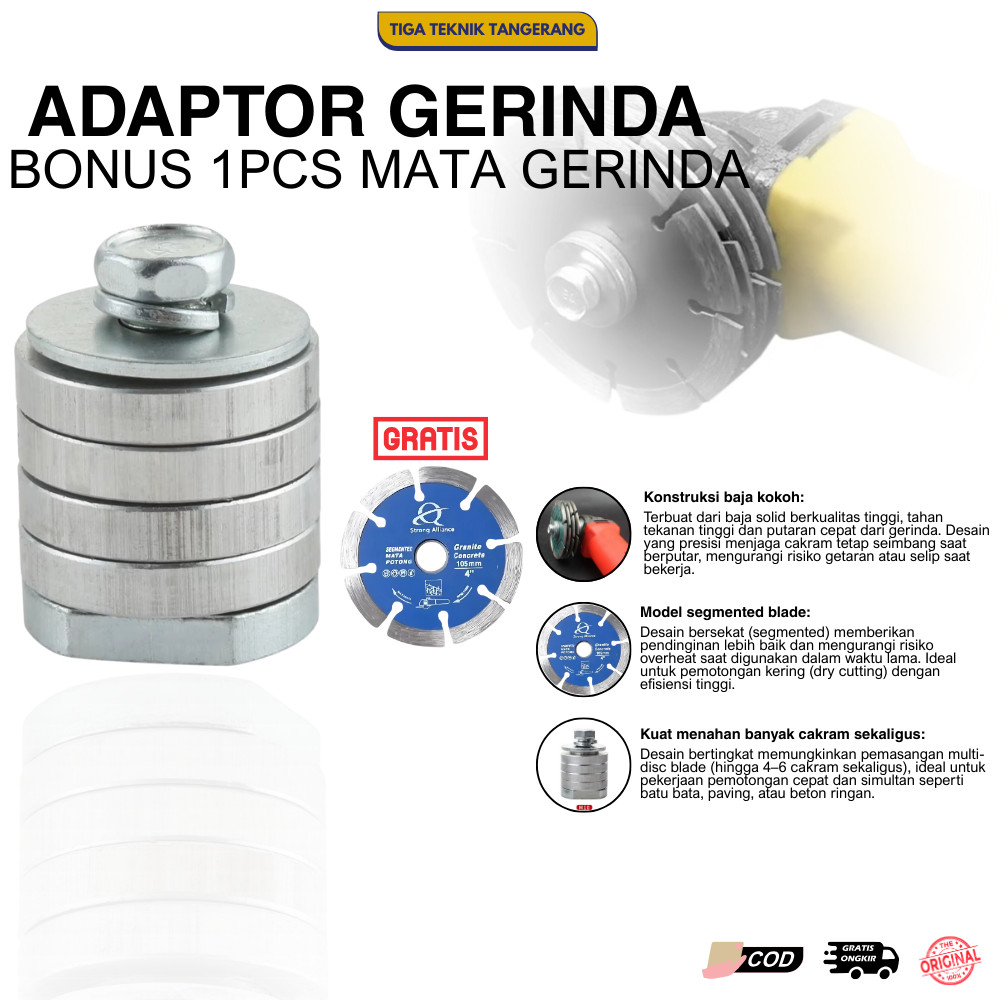 Set Promo Adaptor Mesin Gerinda Jadi Mesin BOR - Bobok Tembok Beton Ring Pengubah Gerinda