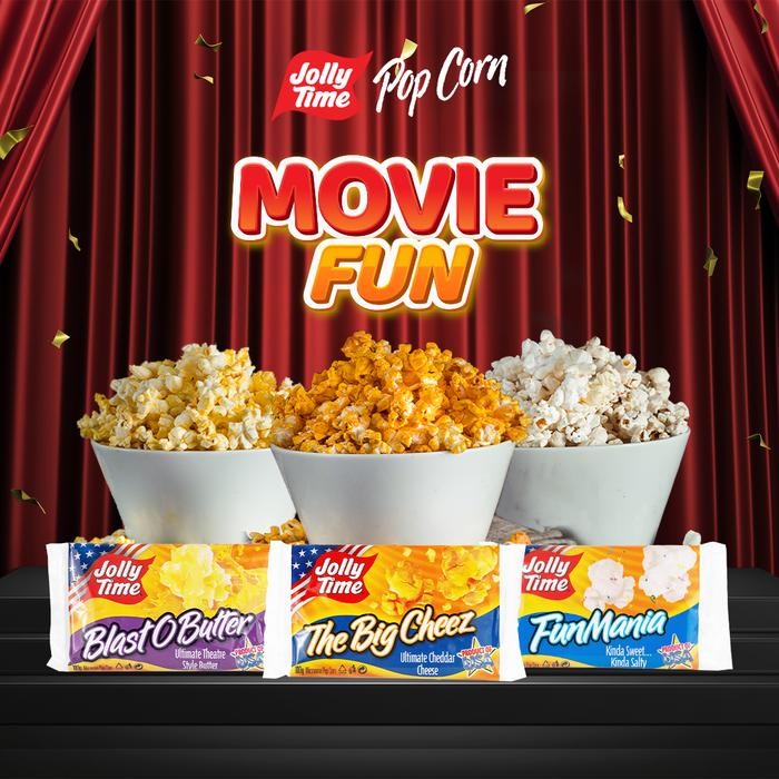 

Paket Movie Fun (1BOB, 1FM, 1TBC) - Jolly Time Mircowave Popcorn - Original