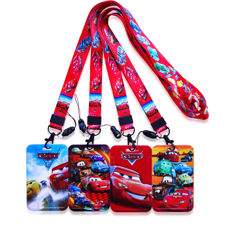 

Disney Cars ID Card Holder Lanyards Women Business Neck Strap Credit Card Case Girls Badge Holder Retractable Clip