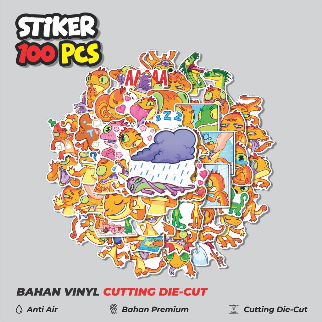 

Terbaru! 50 pcs Stiker Animal Gekkosha Kawaii Dekorasi Lucu Kreatif untuk Notebook, Skateboard, HP