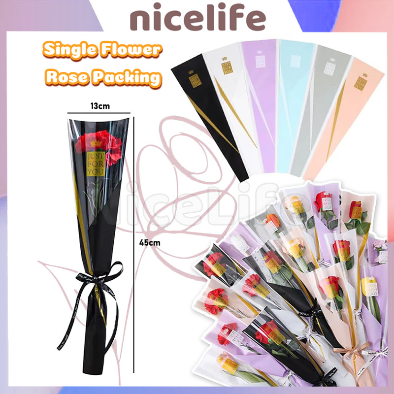 

Wrapping Plastik Untuk Mini Buket Rose 50 Pcs / Single Flower Rose Packing