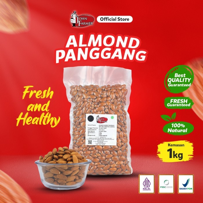 

New Almond Panggang - John Farmer Natural Roasted Almond 1 Kg