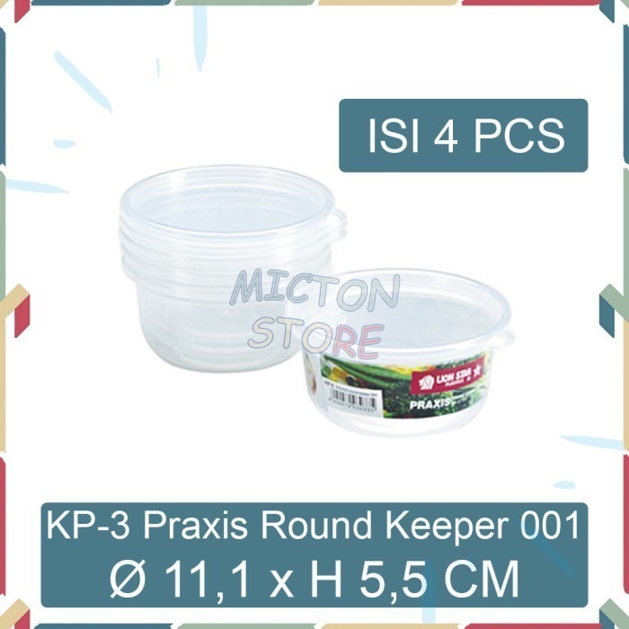 LUXTON Lion Star KP-3 Praxis Round Keeper 001 Set of Four Toples Makan LionStar Plastik Berkualitas 