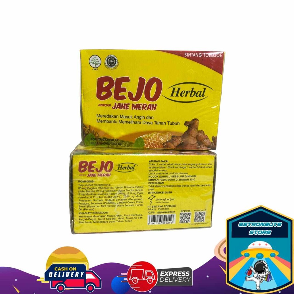 

Bejo Herbal Masuk Angin Jahe Merah Sachet Satu Box 12 X 15Ml