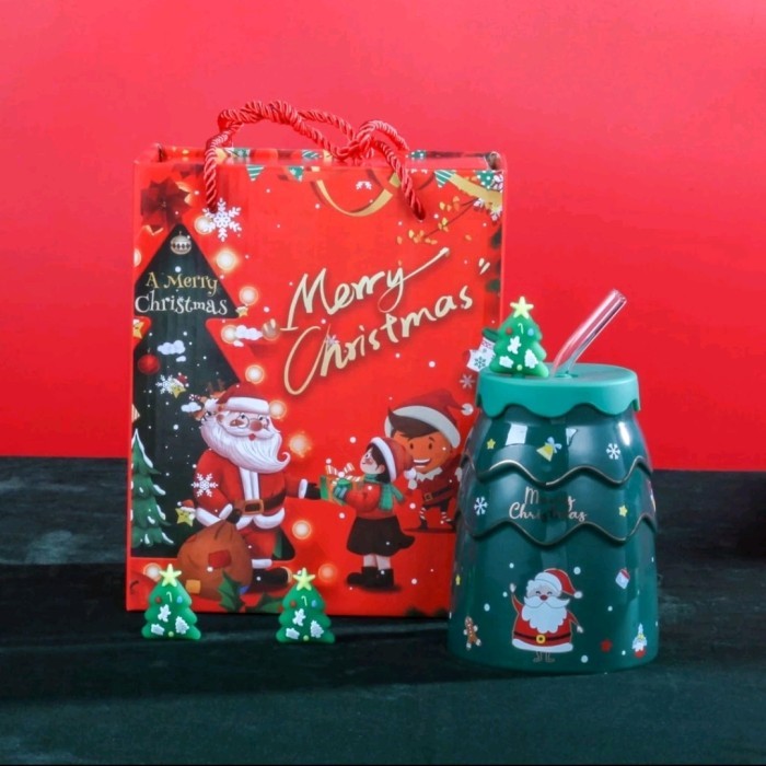 

Gelas Christmas Gift Set Premium / Hampers Natal - Hijau //26