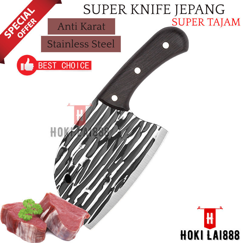 [HKL] JAPANESE SUPER KNIFE / PISAU DAGING JUMBO STAINLESS STEEL / PISAU KOKI JEPANG / PISAU DAPUR DA