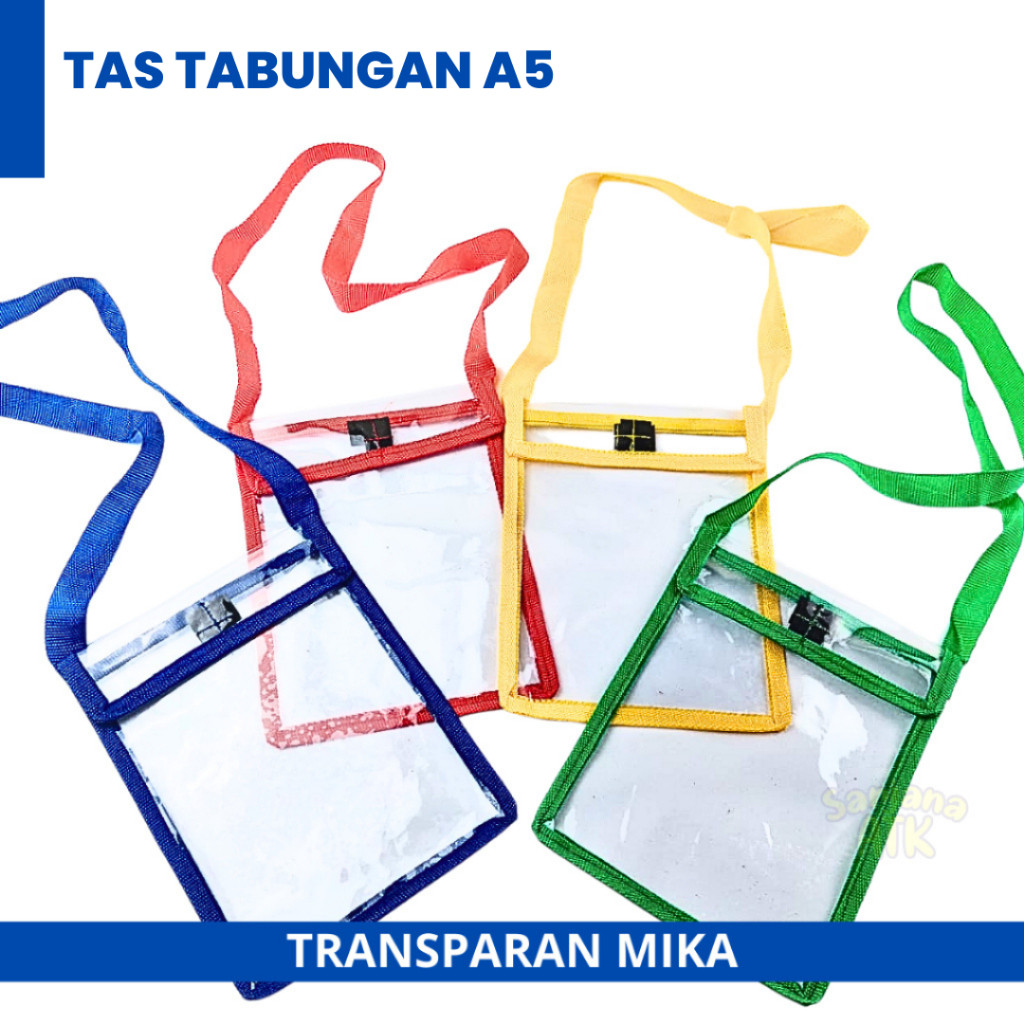 Tas Tabungan / Buku Tabungan Anak  Paud TK SD PTA Mika Transparan A5