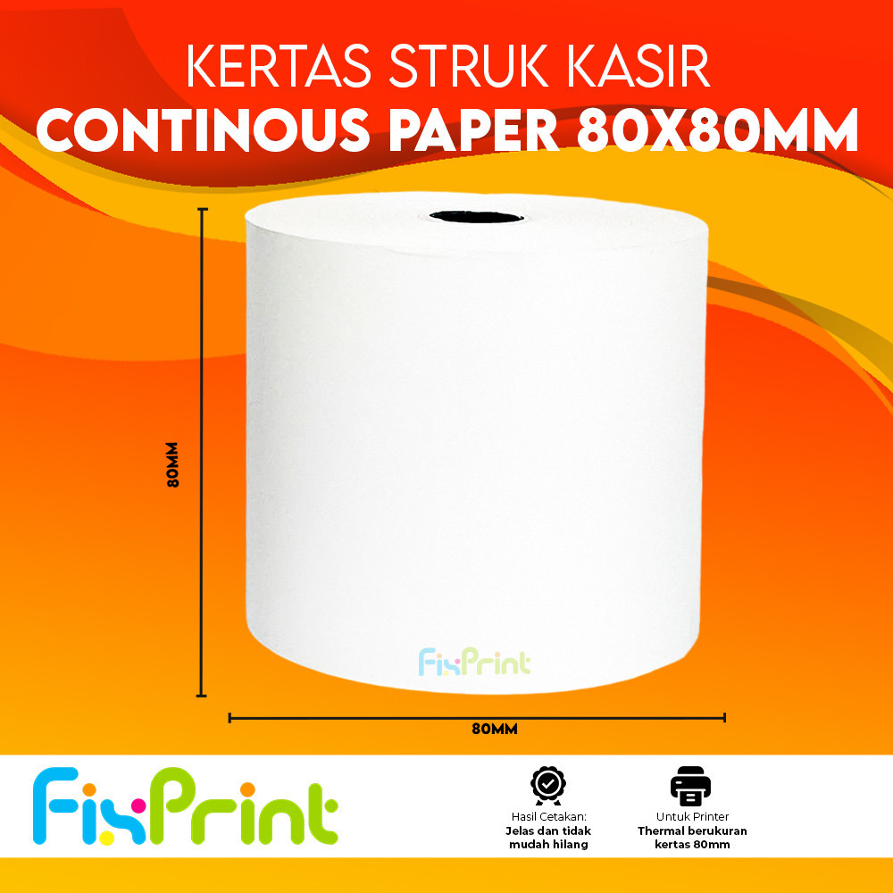 

Kertas Struk Kasir 80x80mm 80x70mm Kertas Thermal Continous Paper Roll 80x70mm 80x80mm
