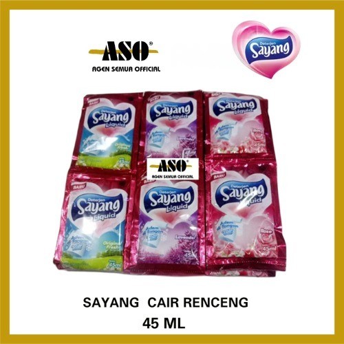 [HARGA PER SACHET] DETERGENT SAYANG DETERGENT CAIR LIQUID DETERGENT 45 ML ECERAN RENCENG