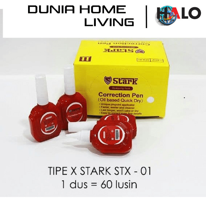 

HALO6 STARK Correction Pen / Tipe X / Tipe Ex / Tip Ex Merah Cair