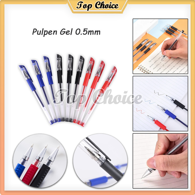 

Pulpen Gel 0.5mm / Pen Jel / Bolpen Warna Hitam Biru Merah