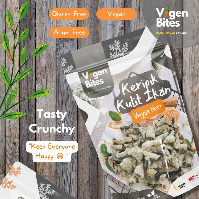 

vegan KERIPIK KULIT IKAN Veggie Nori + VEGAN + VEGETARIAN + HALAL + Allium Free + Gluten Free