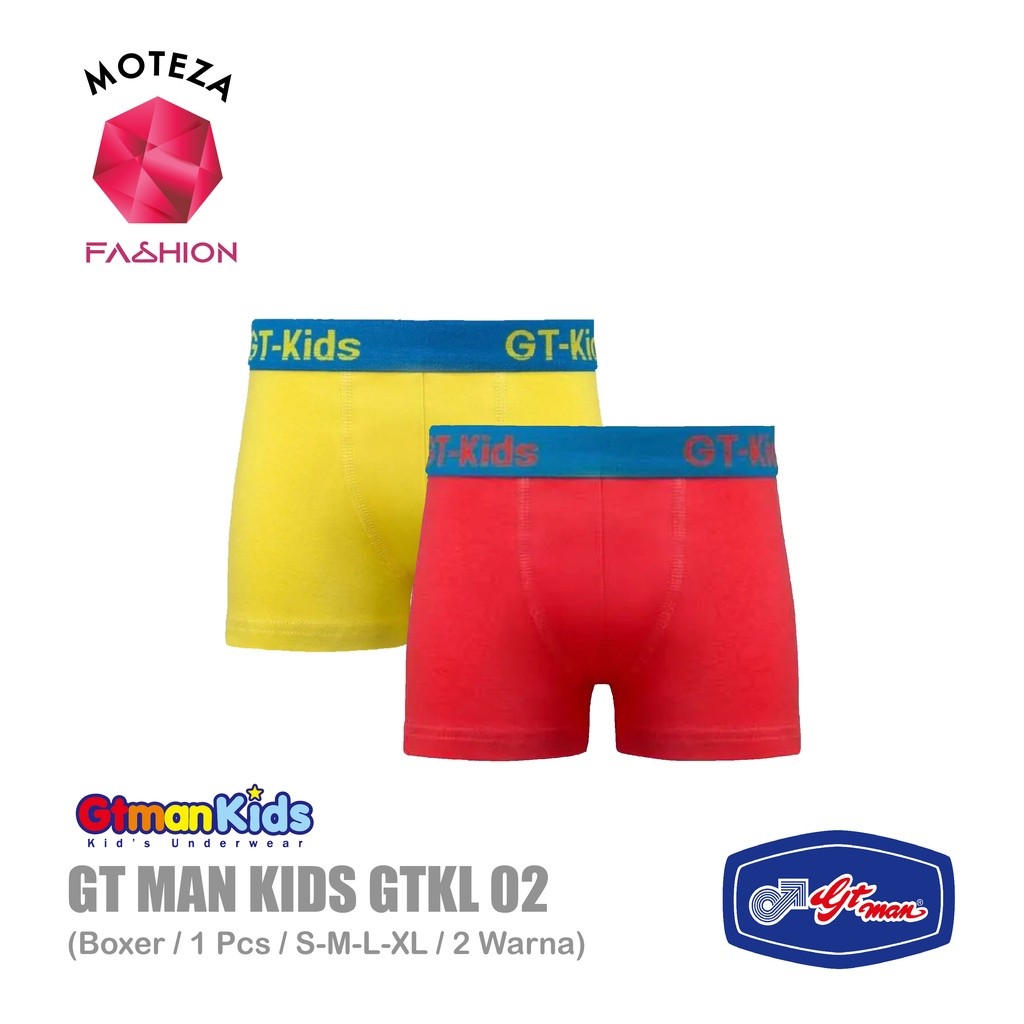 Grosir [Min 3 box] GTMan GTKL 02 - CD Celana Dalam Boxer Anak Laki Anak Cowok | Katun | S M L XL