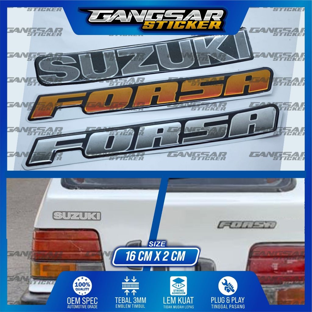 emblem timbul suzuki forsa / emblem bagasi suzuki forsa