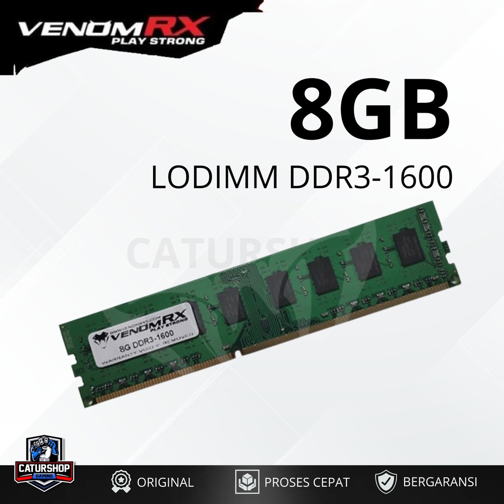 VenomRX DDR3 8GB 1600Mhz Lodimm Memory RAM PC Desktop Venom RX - 8GB