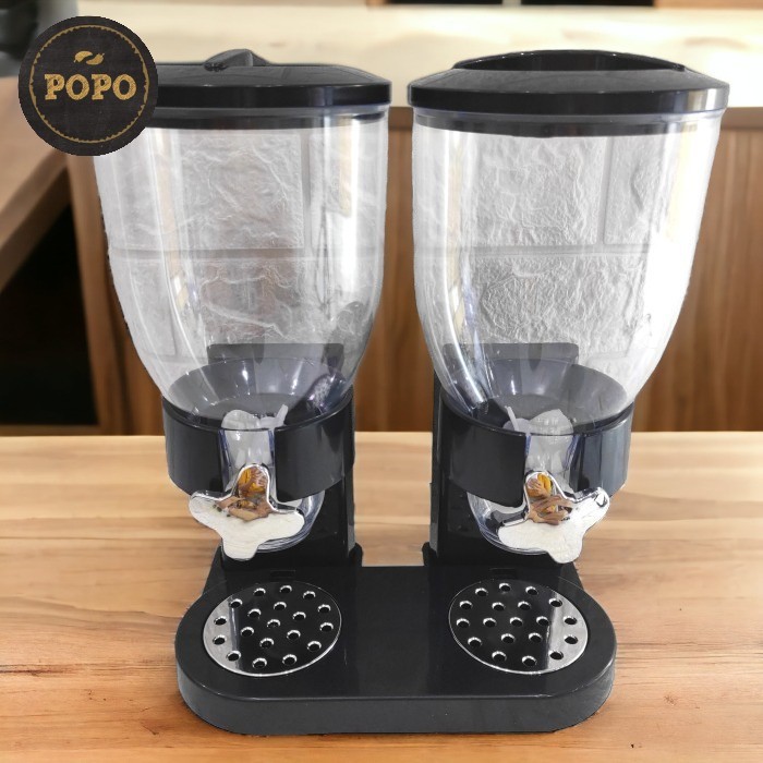 

Cereal Dispenser Dual Coklat Kopi Sereal Permen Toples Cabut Pasang LAS