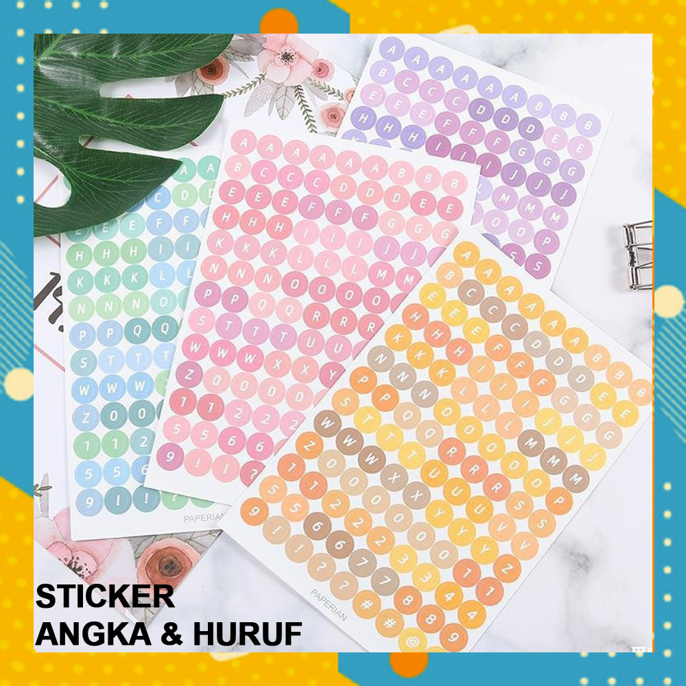 

Stiker JURNAL Angka Huruf Sticker Penanda Tempelan Dekorasi Alfabet Diary Warna Cantik Buku AT1529B5