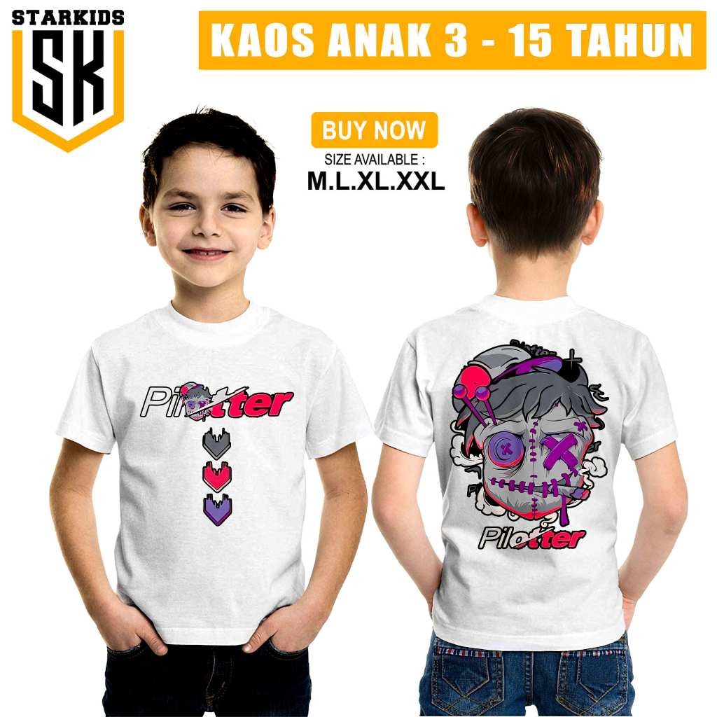 BAJU ANAK MOTIF PILLOTER SMOKE KEKINIAN/PILLOTER SMOKE/COWOK CEWEK