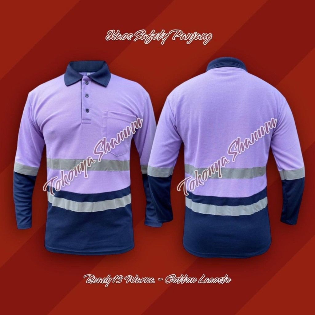 Terbaik Promo Shopee T-shirt Safety / Polo Safety Kaos polo / pakaian pria / krah polo polosan / Len