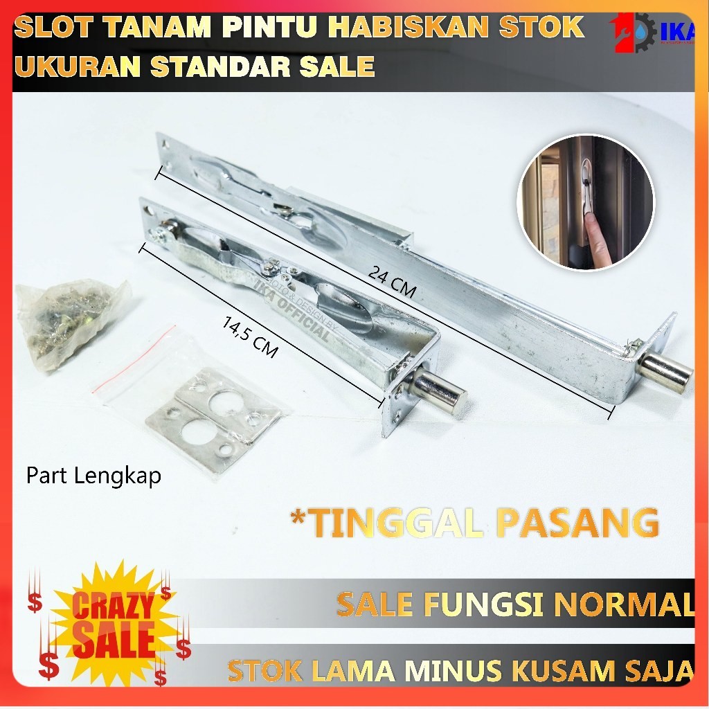 CRAZY SALE Grendel Tanam Slot Selot Pintu STAINLESS STEEL / Grendel Tanam Pintu Kayu Slot Tanam / Fl