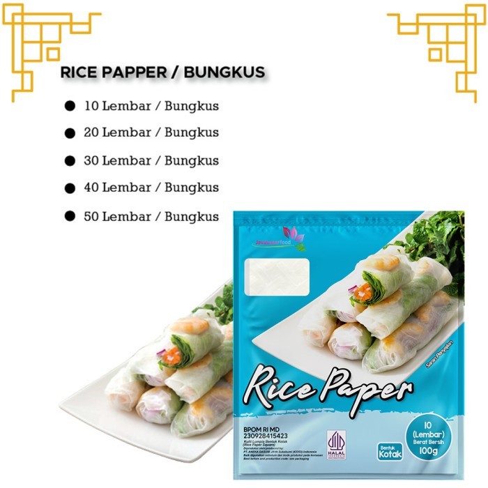 

LL [BELI 3 GRATIS 1] Rice Paper 100g/ Kulit Lumpia Vietnam BANH TRANG - KOTAK