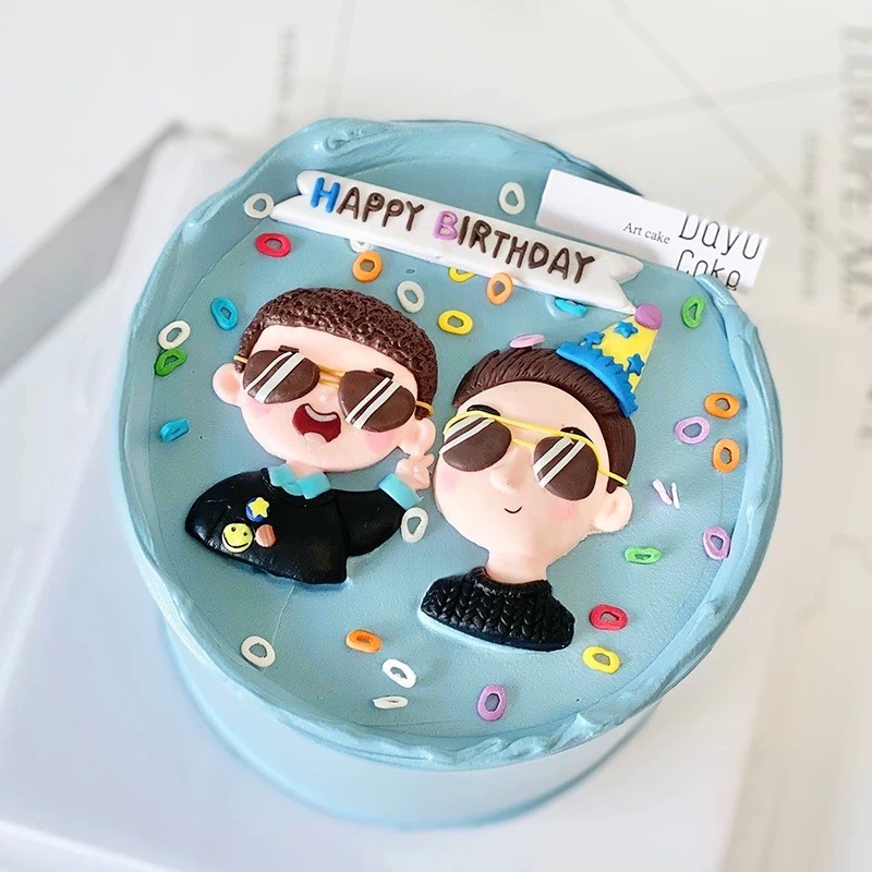 CAKE TOPPER CLAY GANGNAM aksesories tusukan kue bento korea hiasan dekorasi kue ulang tahun birthday