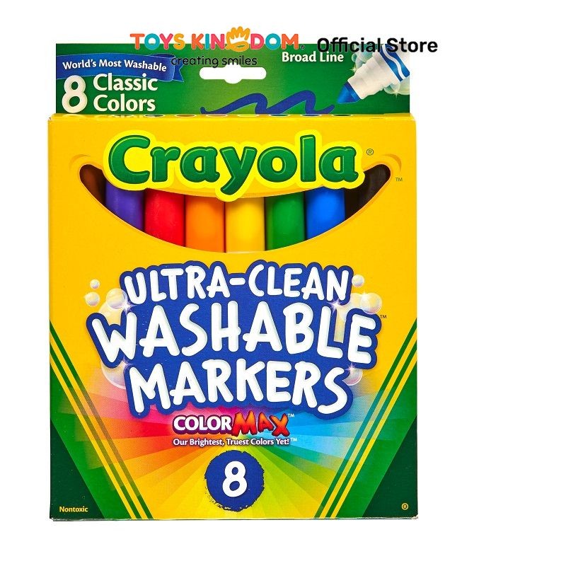 

Toys Kingdom Crayola Set 8 Pcs Broad Line Markers Ultra Clean Washable Crayon Dapat Dicuci Alat Tulis Warna Warni Alat Mewarnai Perlengkapan Sekolah Anak