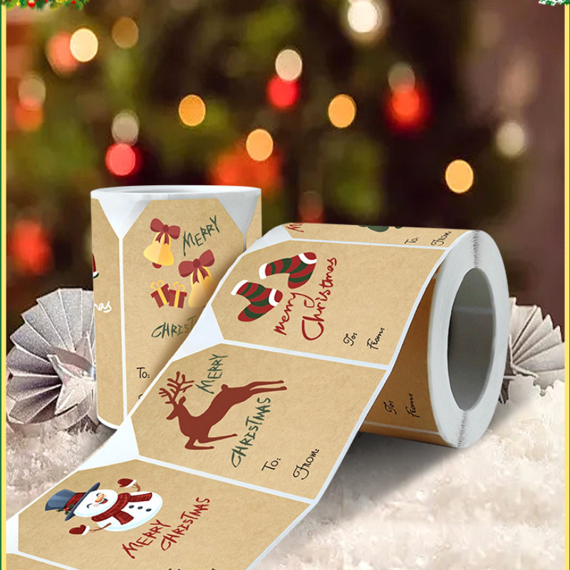 

250 pcs Sticker Selamat Natal Volume Sticker Natal Nama Bingkisan 7.6 x 5 cm