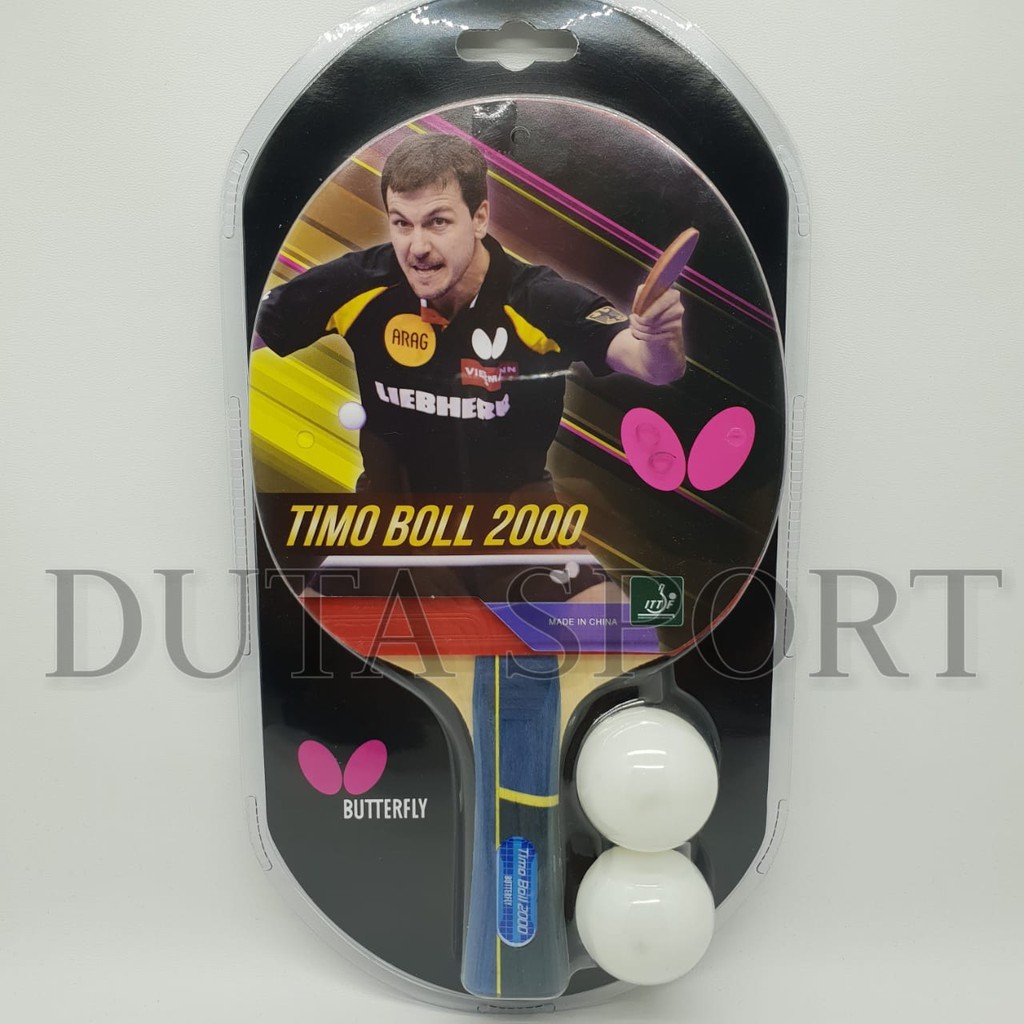 BUTTERFLY Timo Boll 2000 + Bola Bat Tenis Meja Pingpong