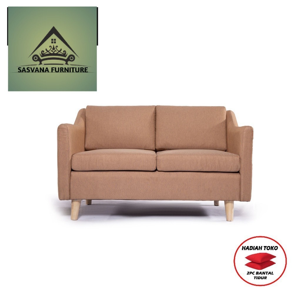(FREE BANTAL TIDUR) Sofa minimalis murah / Sofa Evelyn 2 Dudukan / sofa minimalis harga murah berkua