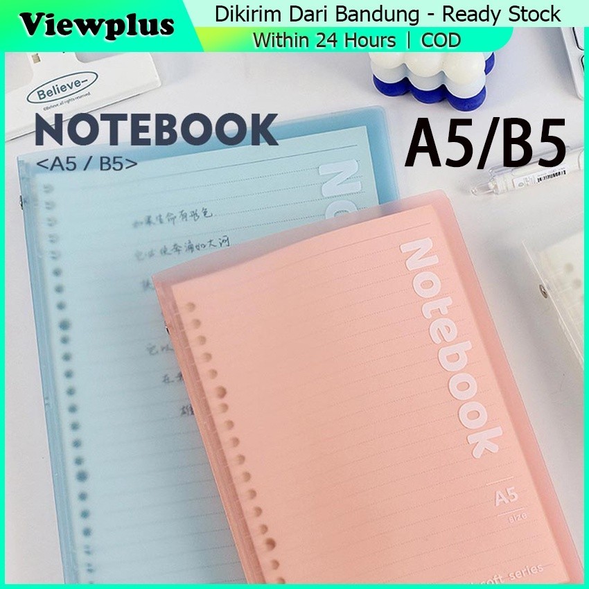 

Binder Notebook A5 B5 Buku Tulis Catatan Transparan TRG Loose-Leaf Notebook Binder Buku Catatan 30 Lembar