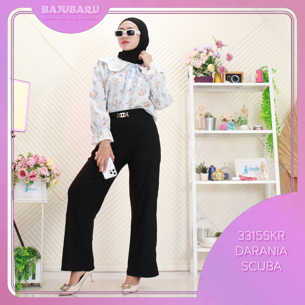 Darania Celana Panjang Scuba Saku Samping